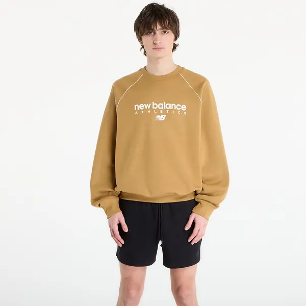 New Balance Mikina New Balance Linear Graphic Fleece Crew Stucco L