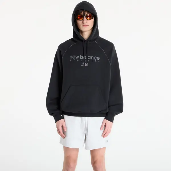 New Balance Mikina New Balance Linear Graphic Fleece Hoodie Black XL