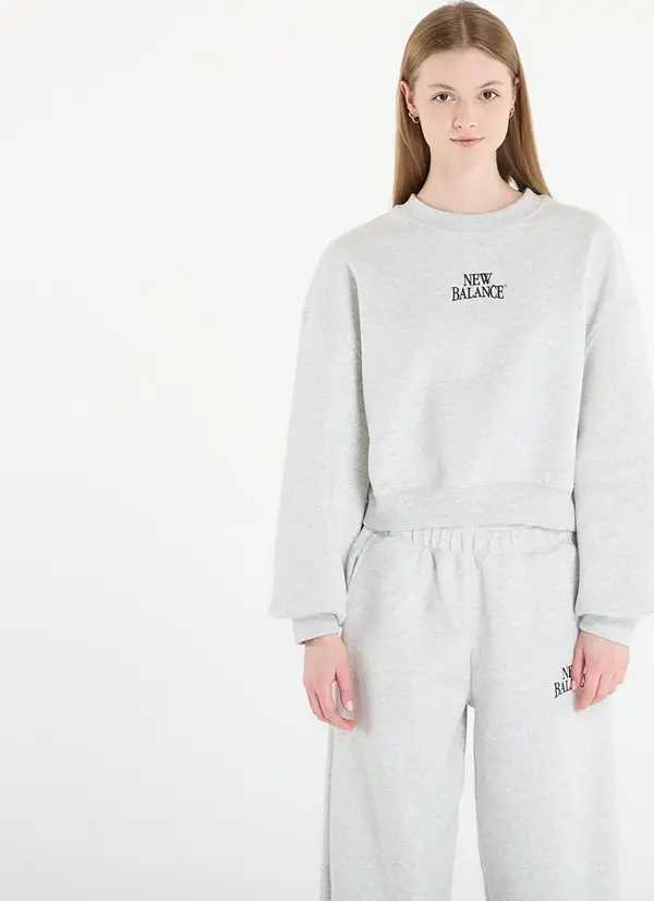 New Balance Mikina New Balance Linear Heritage Fleece Crew Ash Heather M