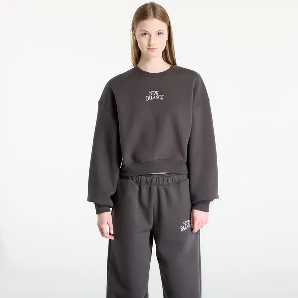 New Balance Mikina New Balance Linear Heritage Fleece Crew Faded Black M