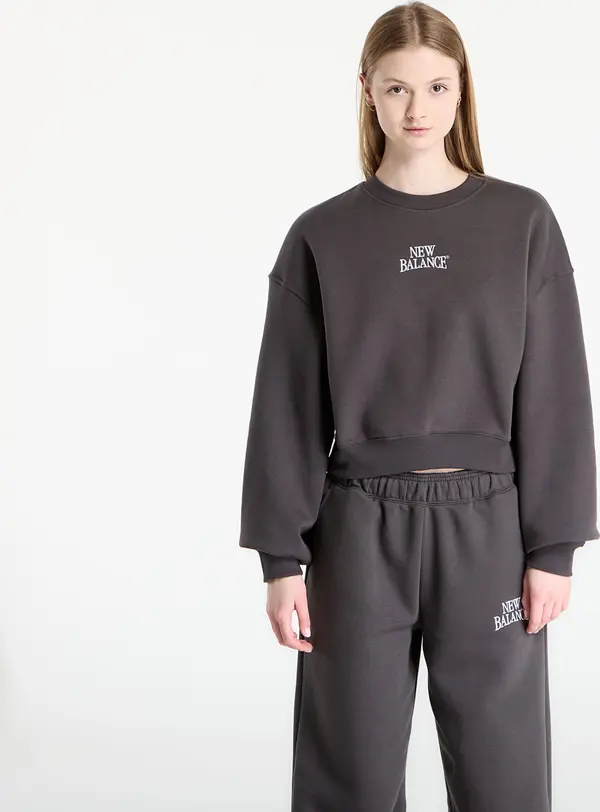 New Balance Mikina New Balance Linear Heritage Fleece Crew Faded Black S