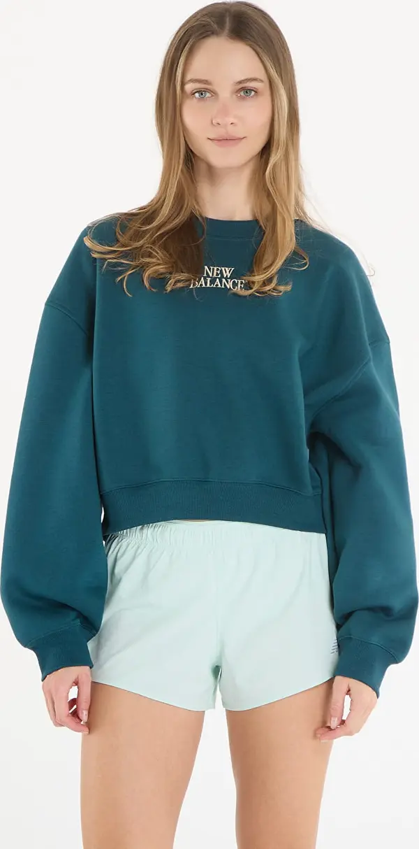 New Balance Mikina New Balance Linear Heritage Fleece Crew Medusa Green L