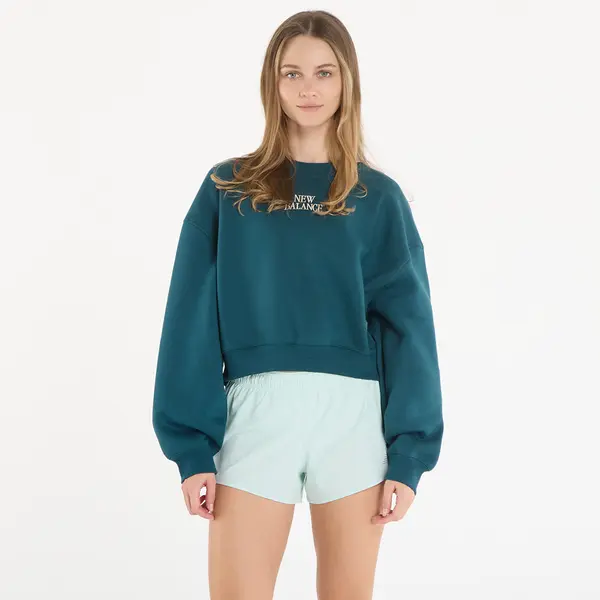 New Balance Mikina New Balance Linear Heritage Fleece Crew Medusa Green M