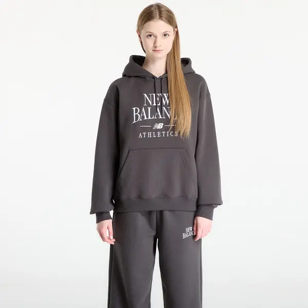 New Balance Mikina New Balance Linear Heritage Fleece Hoodie Faded Black L