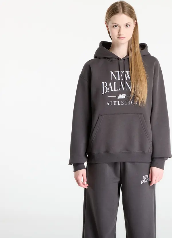 New Balance Mikina New Balance Linear Heritage Fleece Hoodie Faded Black S