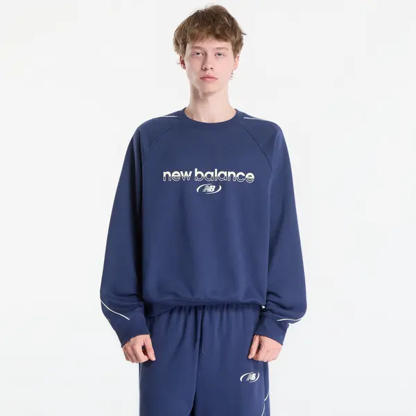 New Balance Mikina New Balance Trackside French Terry Crew Nb Navy S