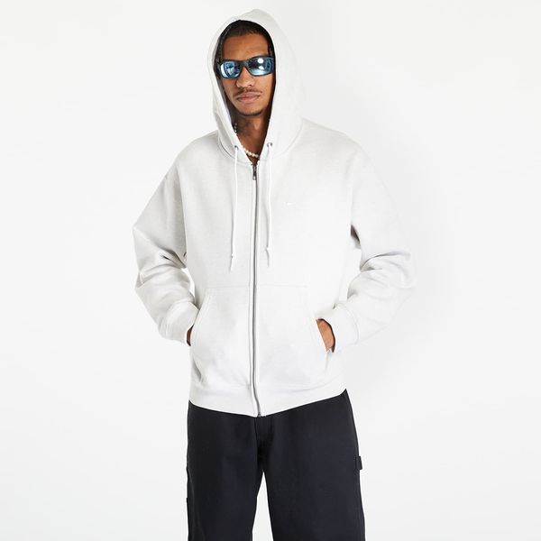 Nike Mikina Nike Solo Swoosh Full-Zip Hoodie Birch Heather/ White M