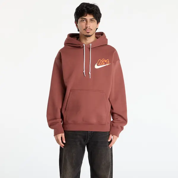 Nike Mikina Nike Solo Swoosh Men's Fleece Hoodie Red Sepia M