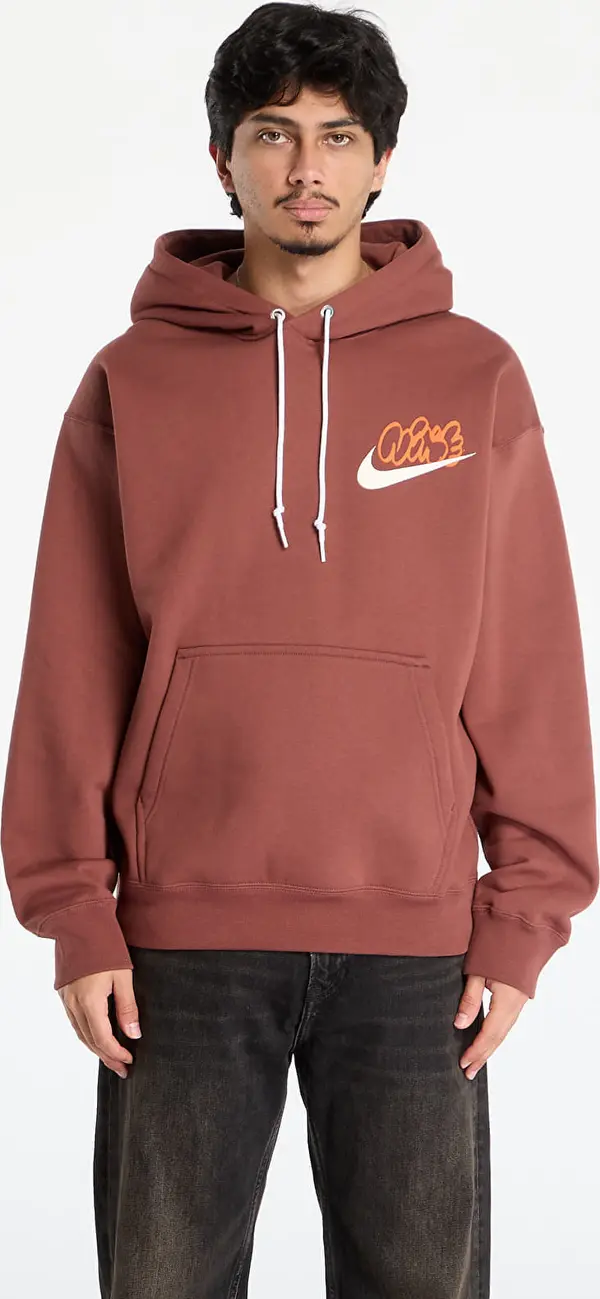 Nike Mikina Nike Solo Swoosh Men's Fleece Hoodie Red Sepia XL