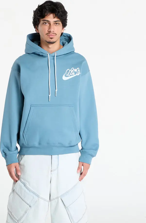 Nike Mikina Nike Solo Swoosh Men's Fleece Hoodie Smokey Blue XS