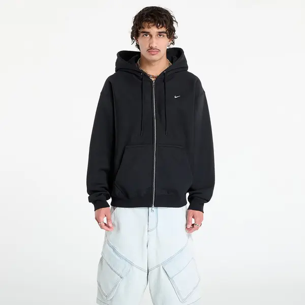 Nike Mikina Nike Solo Swoosh Men's Full-Zip Fleece Hoodie Black/ Black/ White M