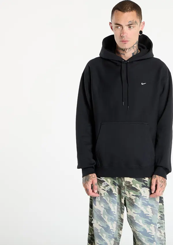 Nike Mikina Nike Solo Swoosh Men's Pullover Hoodie Black/ Black/ White XL