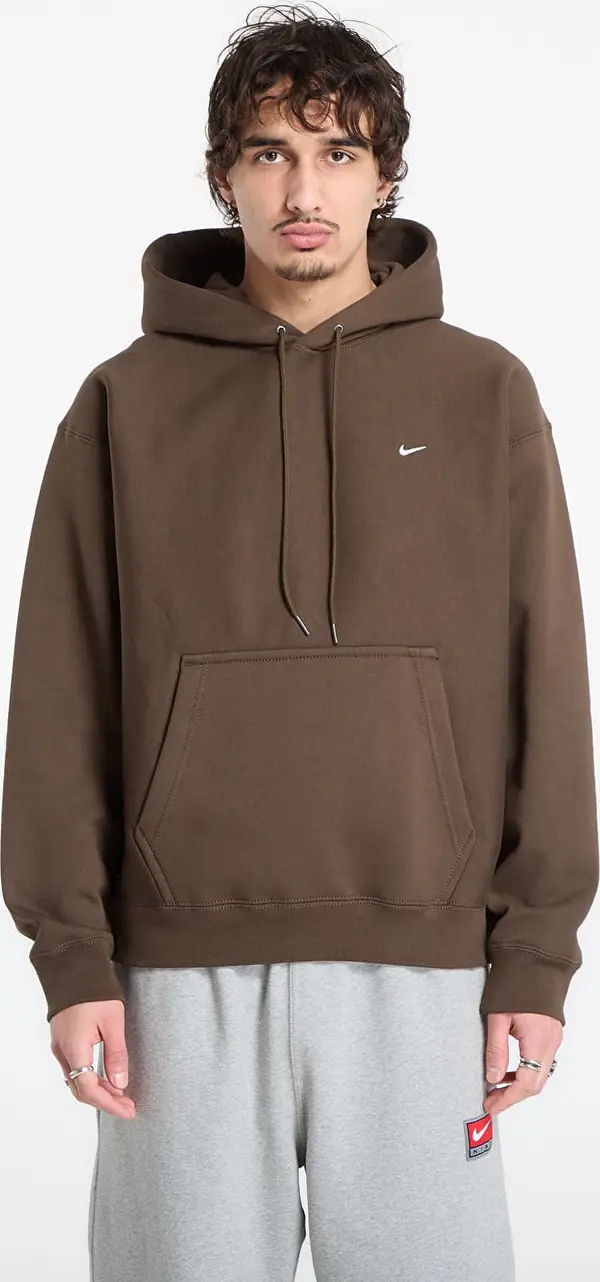 Nike Mikina Nike Solo Swoosh Men's Pullover Hoodie Dark Hazel/ White XXL