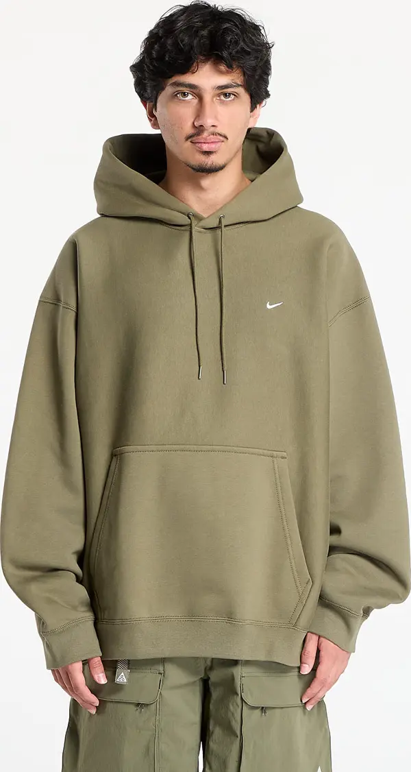 Nike Mikina Nike Solo Swoosh Men's Pullover Hoodie Medium Olive/ Medium Olive/ White S