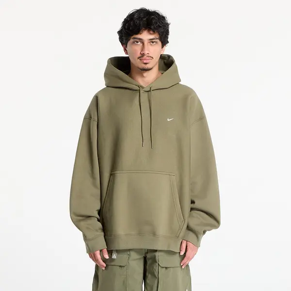 Nike Mikina Nike Solo Swoosh Men's Pullover Hoodie Medium Olive/ Medium Olive/ White XS