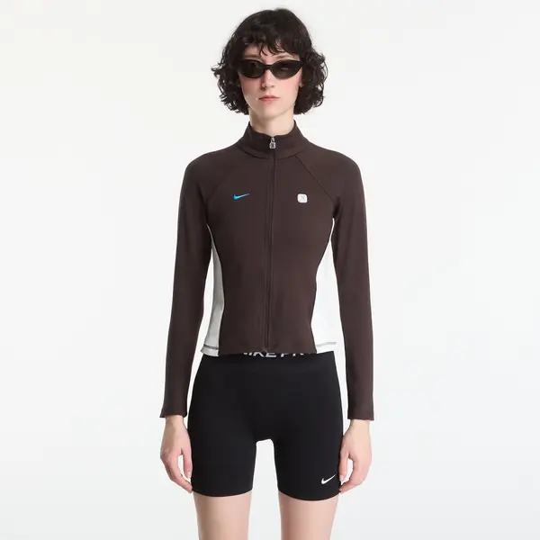 Nike Mikina Nike Sportswear Women's Full-Zip Long-Sleeve Top Velvet Brown/ Sail M