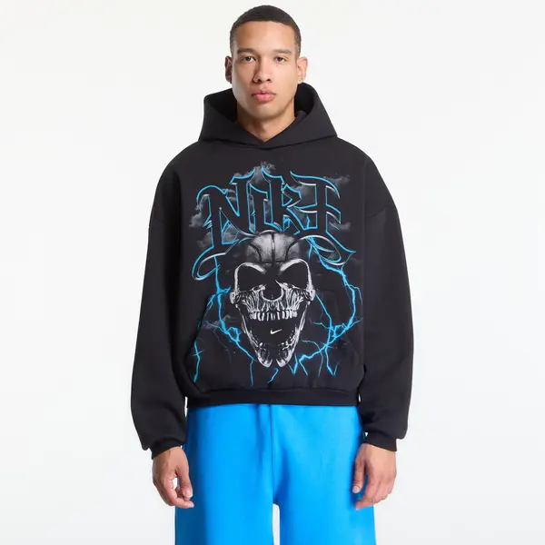 Nike Mikina Nike Standard Issue Men's Brushed Pullover Basketball Hoodie Black/ Lt Current Blue/ Pale Ivory M