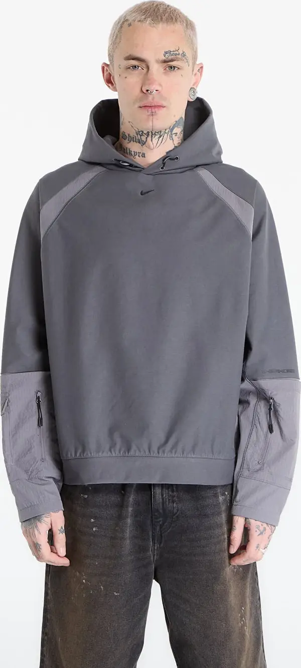 Nike Mikina Nike Tech Men's Dri-FIT Shori Knit Utility Hoodie Iron Grey/ Pencil Point/ Black M