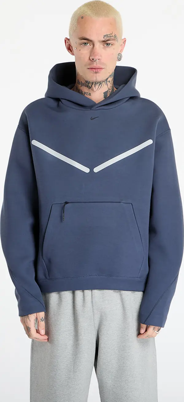 Nike Mikina Nike Tech Men's Pullover Hoodie with Reflective Accents Thunder Blue/ Black L
