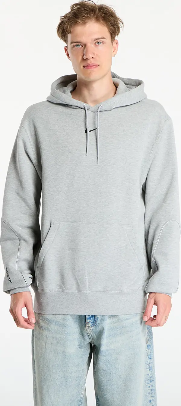 Nike Mikina Nike x NOCTA Men's Fleece Hoodie Dk Grey Heather/ Matte Silver/ Black XXL