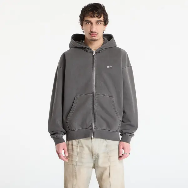OBEY Clothing Mikina OBEY Lowercase Pigment Zip Hood Pigment Digital Black S