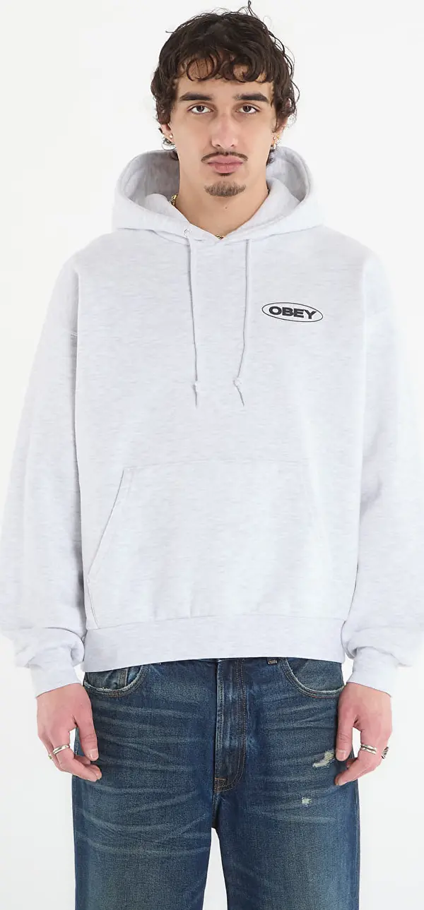 OBEY Clothing Mikina OBEY Oval Cities Hood Ash Grey L