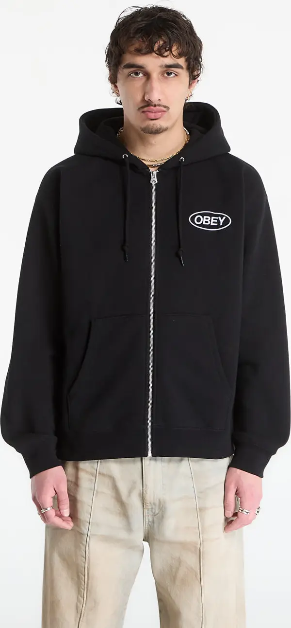 OBEY Clothing Mikina OBEY Oval Zip Hood Black XL