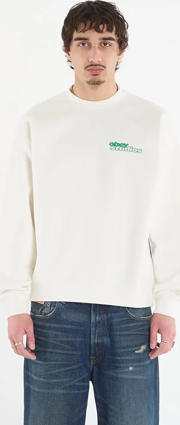 OBEY Clothing Mikina OBEY Tonic Crew Off White M