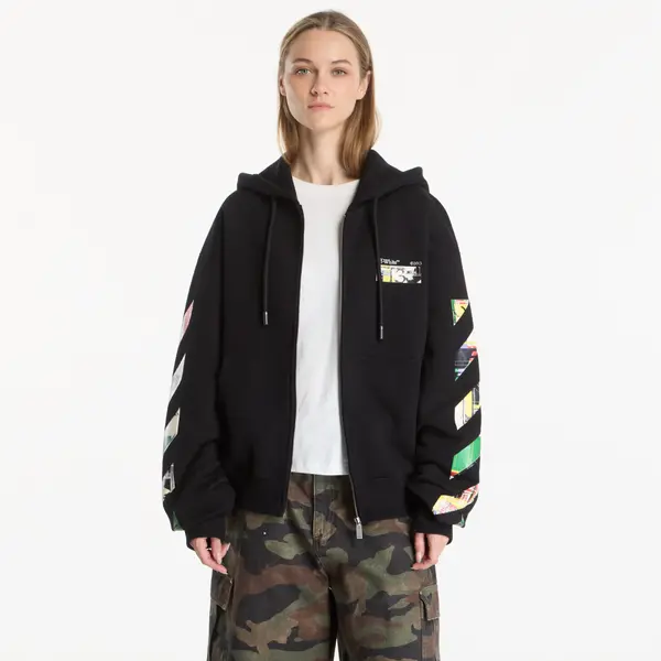 Off-White Mikina Off-White Industrial Arrow Regular Zip Hoodie UNISEX Black XL