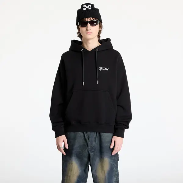 Off-White Mikina Off-White Script Skate Hoodie Black/ White XXL