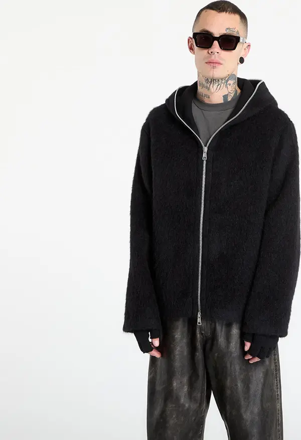 Our Legacy Mikina OUR LEGACY Full Zip Hood Black Hairy Wool 52
