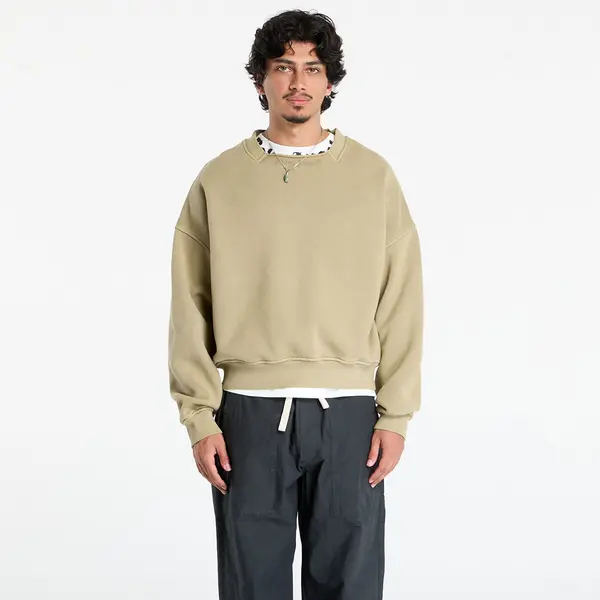 Palm Angels Mikina Palm Angels Curved Logo Loose Collar Crew Army Green/ Dark Green XXL