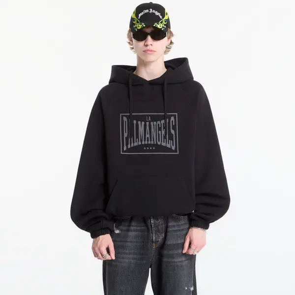 Palm Angels Mikina Palm Angels Vintage Box Logo Loose Hoodie Black/ Grey S