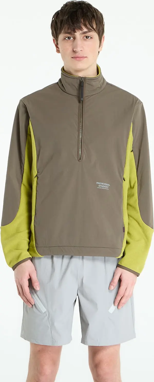 Pas Normal Studios Mikina Pas Normal Studios Off-Race Light Fleece Half-Zip Moss Green L