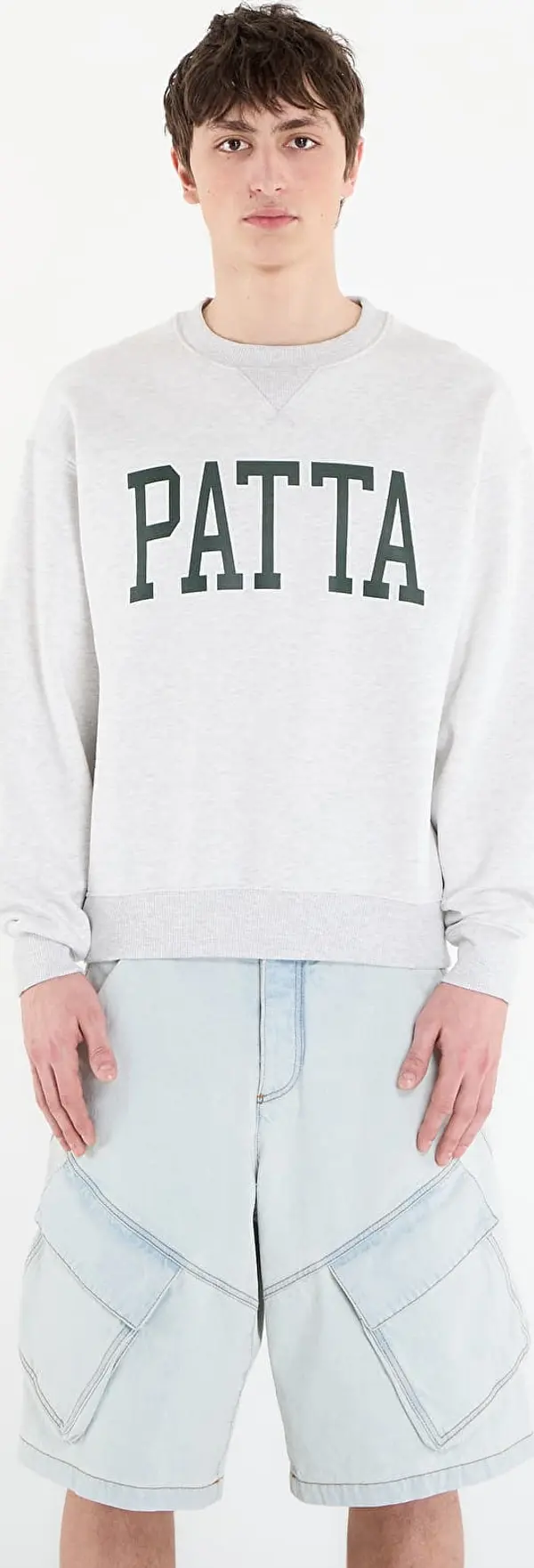 Patta Mikina Patta Arc Logo Crewneck Sweater UNISEX Light Melange Grey S