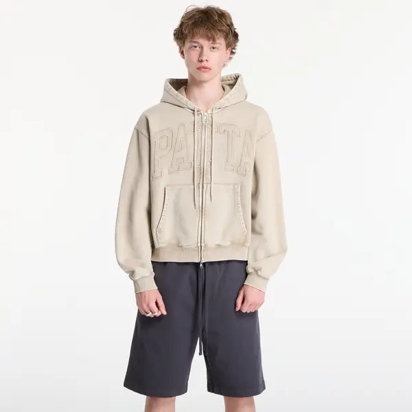 Patta Mikina Patta Loopback Logo Zip Hooded Sweater UNISEX Irish Cream S