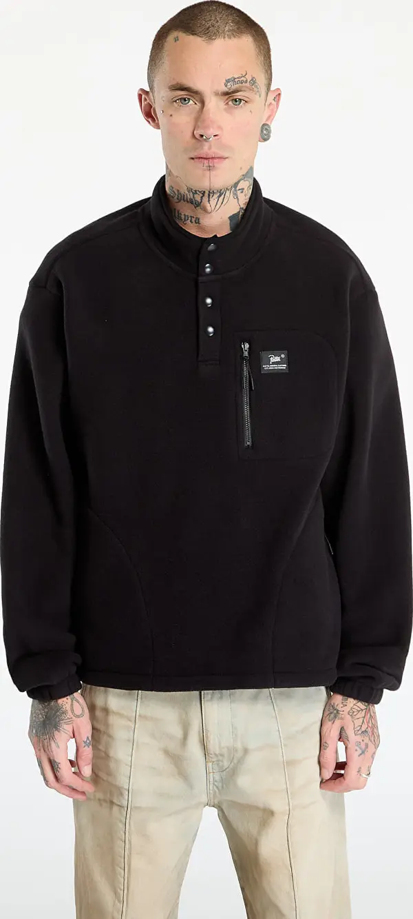 Patta Mikina Patta Sherpa Fleece Overhead UNISEX Black XL