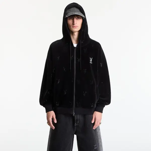 FTSHP Mikina Playboy x FTSHP Velvet Hoodie Black XXL