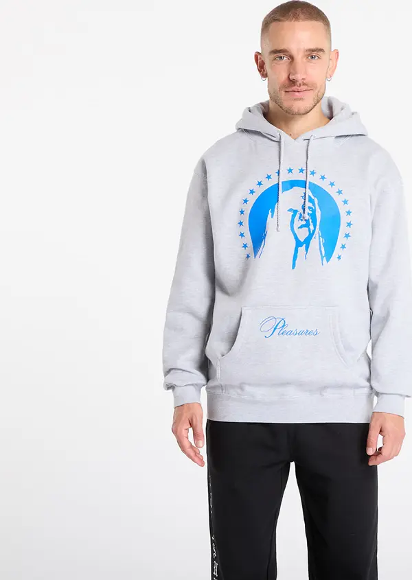 PLEASURES Mikina PLEASURES Critic Hoodie Heather Grey M