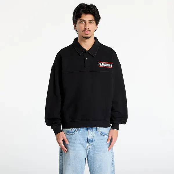PLEASURES Mikina PLEASURES Gentle Polo Sweatshirt Black XL