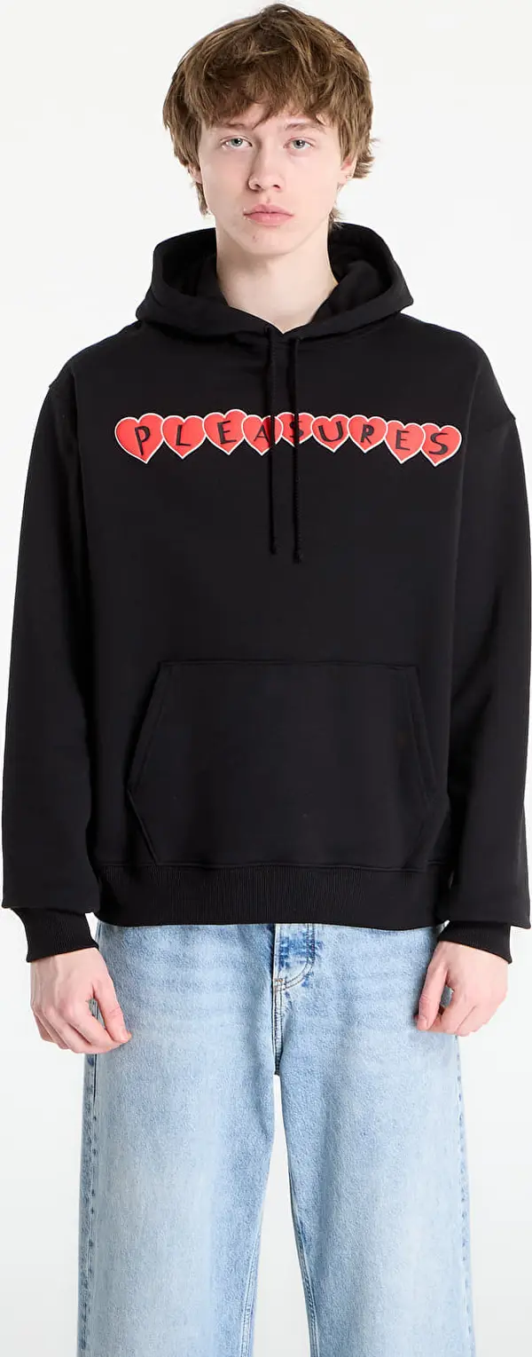 PLEASURES Mikina PLEASURES Grin Hoodie Black S