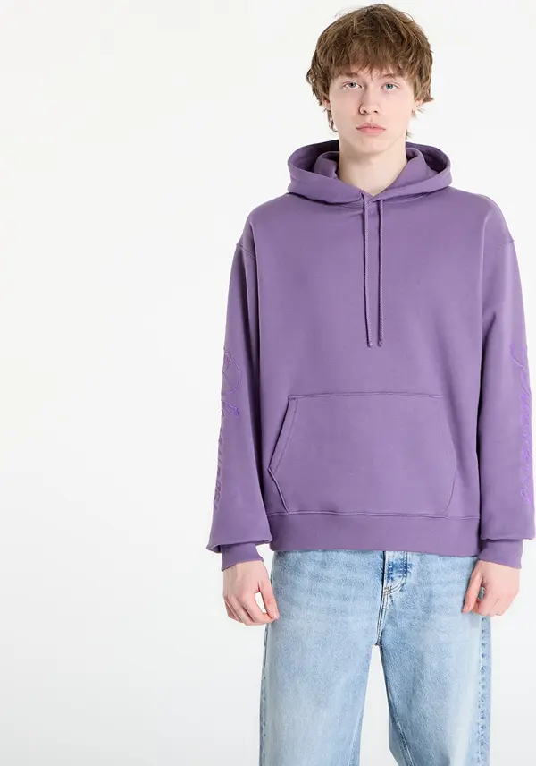 PLEASURES Mikina PLEASURES Scrawl Hoodie Eggplant M