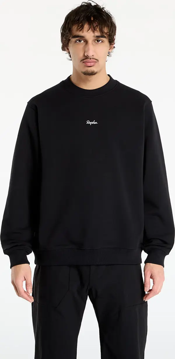 Rapha Mikina Rapha Men's Heavyweight Cotton Sweatshirt Black/ White XL