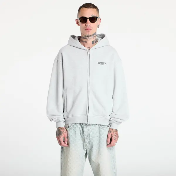 REPRESENT Mikina REPRESENT Owners Club Zip Hoodie Ash Grey/ Black M