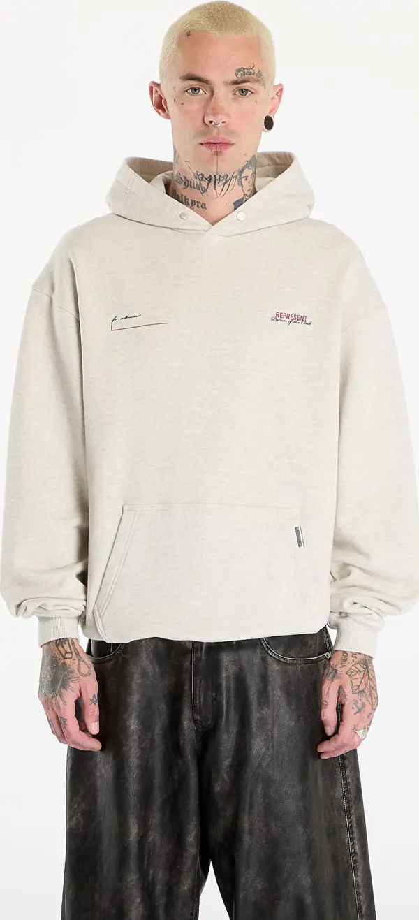 REPRESENT Mikina REPRESENT Patron Of The Club Hoodie UNISEX Cream Marl L