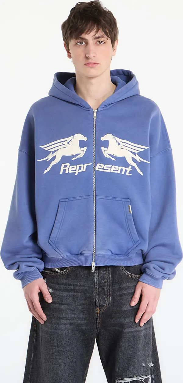 REPRESENT Mikina REPRESENT Pegasus Zip Through Hoodie UNISEX Indigo L