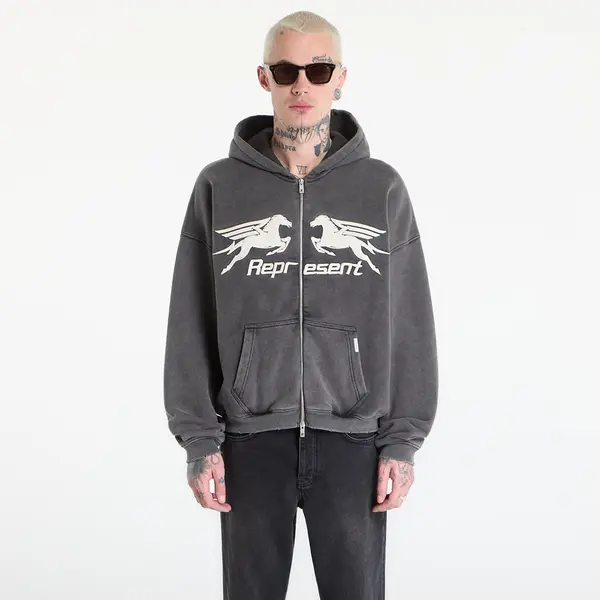 REPRESENT Mikina REPRESENT Pegasus Zip Through Hoodie UNISEX Vintage Grey XL