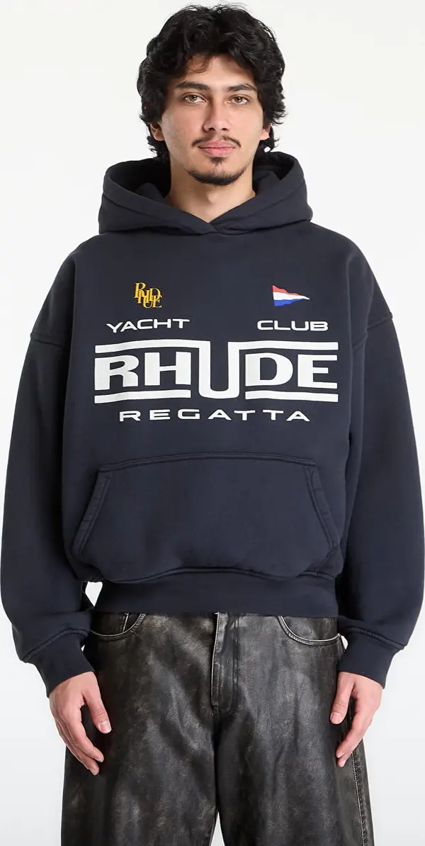 Rhude Mikina Rhude Regatta Club Hoodie Vintage Black/ White S