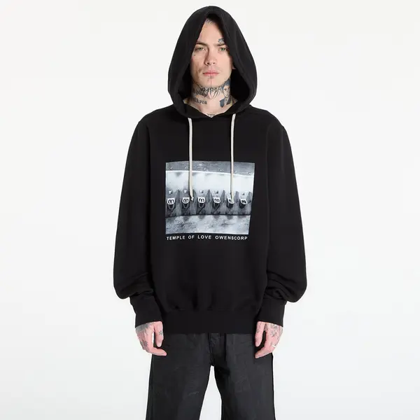 Rick Owens DRKSHDW Mikina Rick Owens DRKSHDW Oversized Hoodie Black/ Milk L