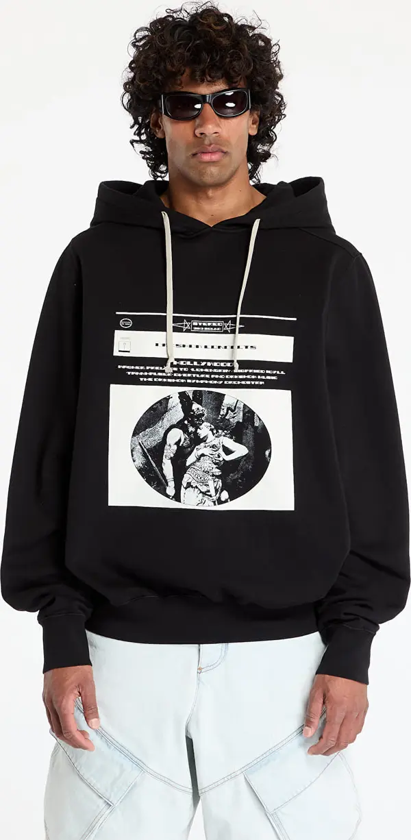Rick Owens DRKSHDW Mikina Rick Owens DRKSHDW Oversized Hoodie Black/ Milk M